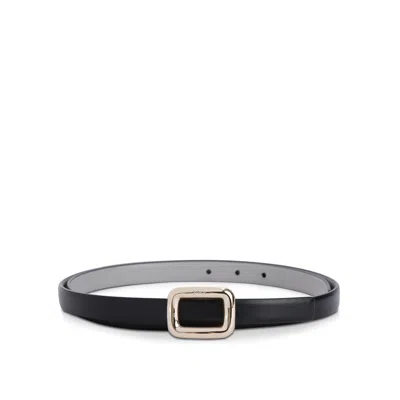 Roger Vivier Leather Viv' Choc Belt In Black