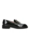 Roger Vivier Viv' Rangers Black Loafers With Metal Buckle In Black