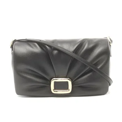 Roger Vivier Leather Viv Shock Smartphone Shoulder Bag In Black