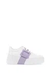 Roger Vivier Elegant Leather Skate Sneakers With Patent Toe