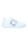 Roger Vivier Crystal-embellished Low-top Sneakers In White