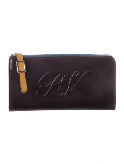 Pre-owned Roger Vivier Leather Wallet In Burgundy