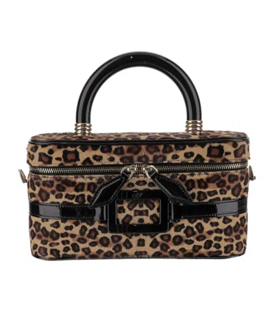 Roger Vivier Leopard-printed Bag In Black