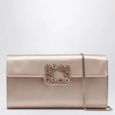 Roger Vivier Light Pink Satin Clutch Bag With Buckle