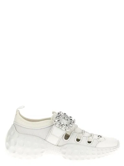 Roger Vivier Viv Run Light Trekky Sneakers In Bianco