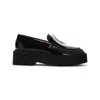 Roger Vivier Black Calfskin Rangers High Metal Loafer In Black