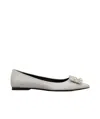 Roger Vivier Logo Ballet Shoes In Silver