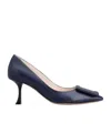 Roger Vivier Viv In The City Leather Buckle Pumps In Black