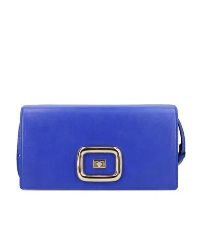 Roger Vivier Logo Design Shoulder Bag In Blue