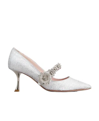 Roger Vivier Logo High Heels In White