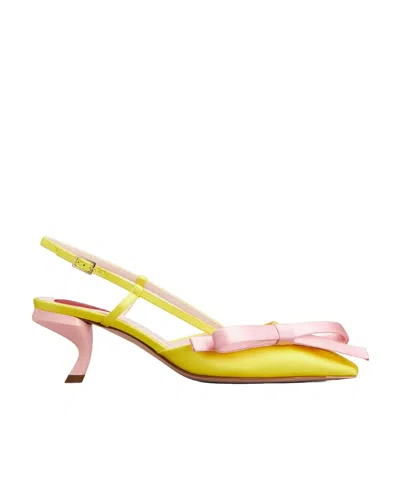 Roger Vivier Logo High Heels In Yellow