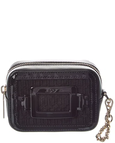 Roger Vivier Logo Leather Clutch In Black