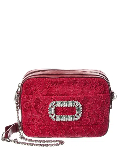 Roger Vivier Logo Leather Shoulder Bag In Red