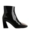 Roger Vivier Logo Square Ankle Boots In Black