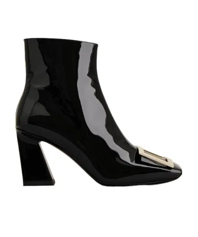Roger Vivier Logo Square Ankle Boots In Black