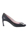 Roger Vivier Trompette Vivier Buckle Pumps In Black