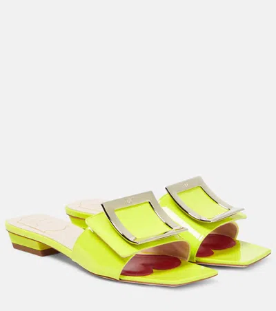 Roger Vivier Pantoletten Love 45 Aus Lackleder In Peridot