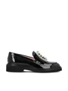 Roger Vivier Block Heel Loafer With Metallic Buckle Detail