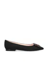 Roger Vivier Gommettine Buckled Glossed Crinkled-leather Ballet Flats