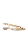 Roger Vivier Belle Vivier Braided Slingbacks In C013(light Cream)+c019(cyre)