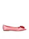 Roger Vivier Rose Vivier Embellished Cutout Satin Ballet Flats In Pink