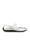 Roger Vivier Metallic Leather Ballet Flats In Silver