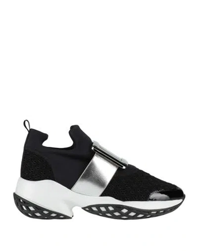 Roger Vivier Man Sneakers Black Size 9 Textile Fibers