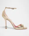 Roger Vivier Marlene Leather Crystal-heel Sandals