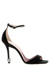 Roger Vivier I Love Vivier Strass-detail Satin Sandals In Black
