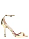 Roger Vivier Vivier Marlene 100 Embellished Gold Sandals In Gold