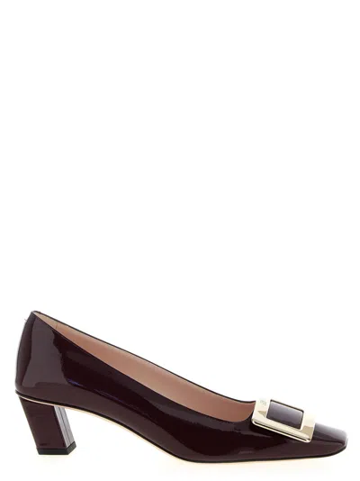 ROGER VIVIER MAROON SLIP ON PUMPS