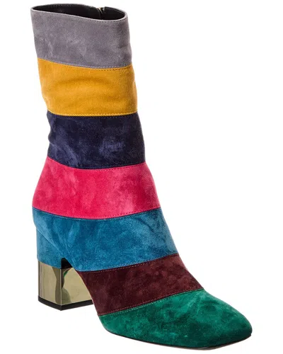 Roger Vivier Marquetry Suede Boot In Multi