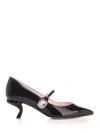 Roger Vivier Virgule 55 Crystal-embellished Patent-leather Mary Jane Pumps In Black