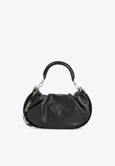Roger Vivier Medium Hobo Viv' Choc Royal Top Handle Bag In Black