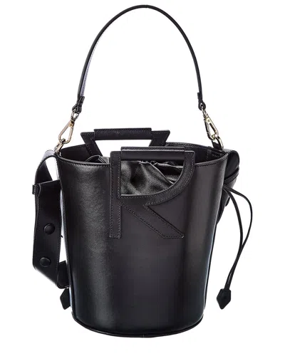Roger Vivier Medium Leather Bucket Bag In White