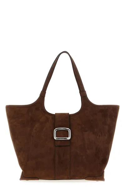 ROGER VIVIER MEDIUM 'VIV' CHOC' SHOPPING BAG
