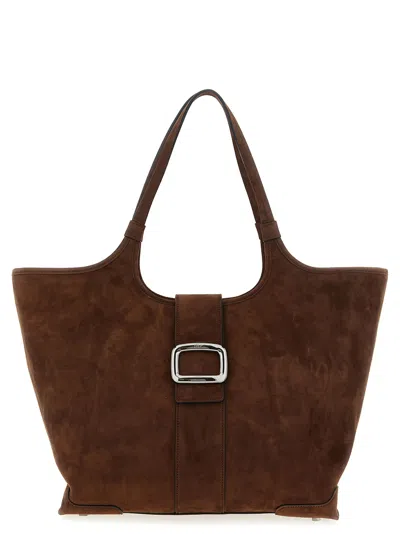 Roger Vivier Medium Viv Choc Shopping Bag In Brown