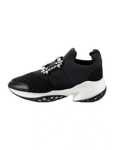 Pre-owned Roger Vivier Mesh Accents Sneakers In Black