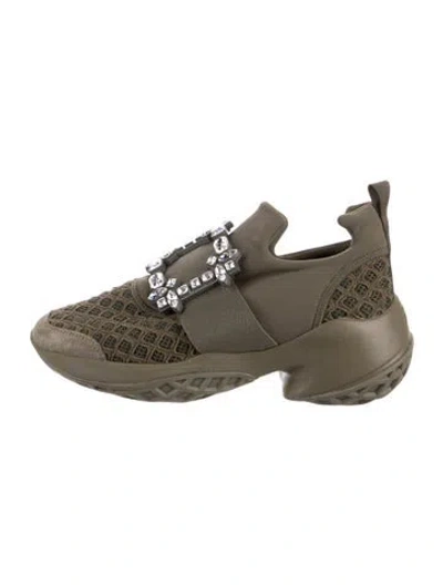 Pre-owned Roger Vivier Mesh Mesh Accents Sneakers In Green