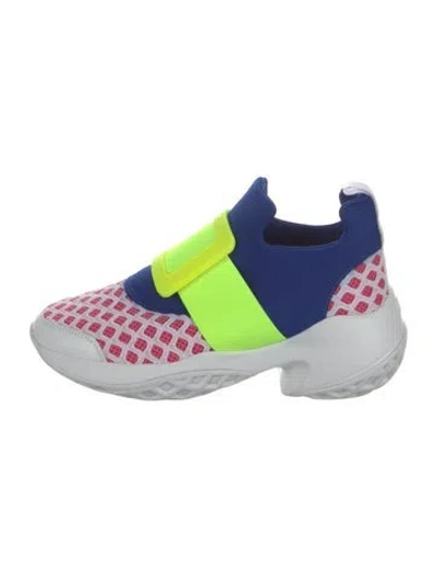 Pre-owned Roger Vivier Mesh Printed Athletic Sneakers In Blue