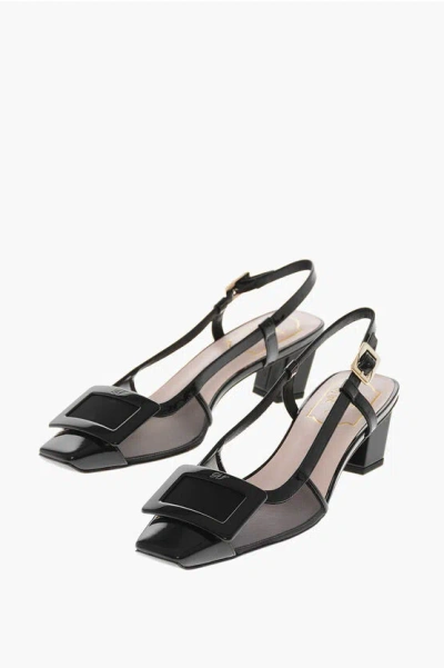 Roger Vivier Mesh Pumps Lac Point Net With 5cm Slingback Design In Black