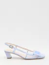 Roger Vivier Belle Vivier Buckled Patent-leather And Mesh Slingback Pumps