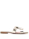 Roger Vivier Viv' By The Sea Metallic Leather Mules In Gold