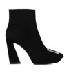Roger Vivier Metal Buckle Thick-soled Short Boots In Black