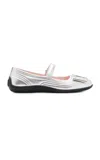 Roger Vivier Metallic Leather Ballet Flats In Silver