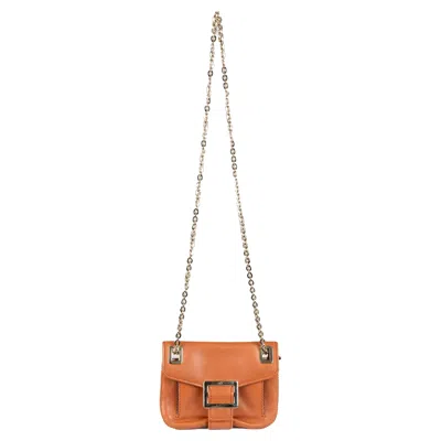 Pre-owned Roger Vivier Metro Shoulder Bag In Orange