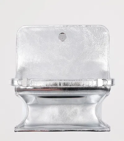 Roger Vivier Micro Metallic Pilgrim Top-handle Bag In Silver