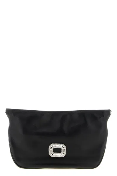 Roger Vivier Micro 'pilgrim' Clutch In Black