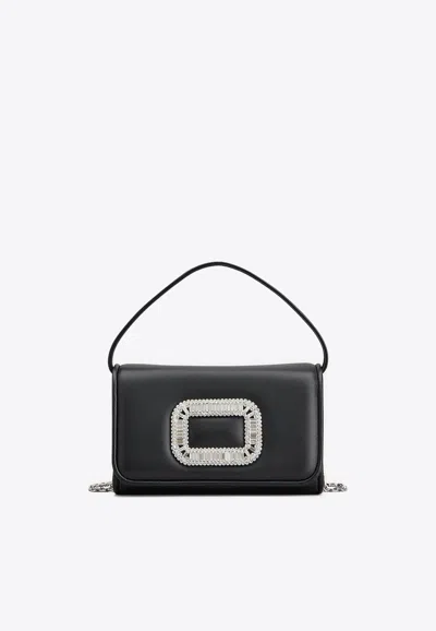 Roger Vivier Micro Pilgrim Crossbody Bag In Black