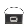 Roger Vivier Micro Pilgrim Top Handle Bag In Black